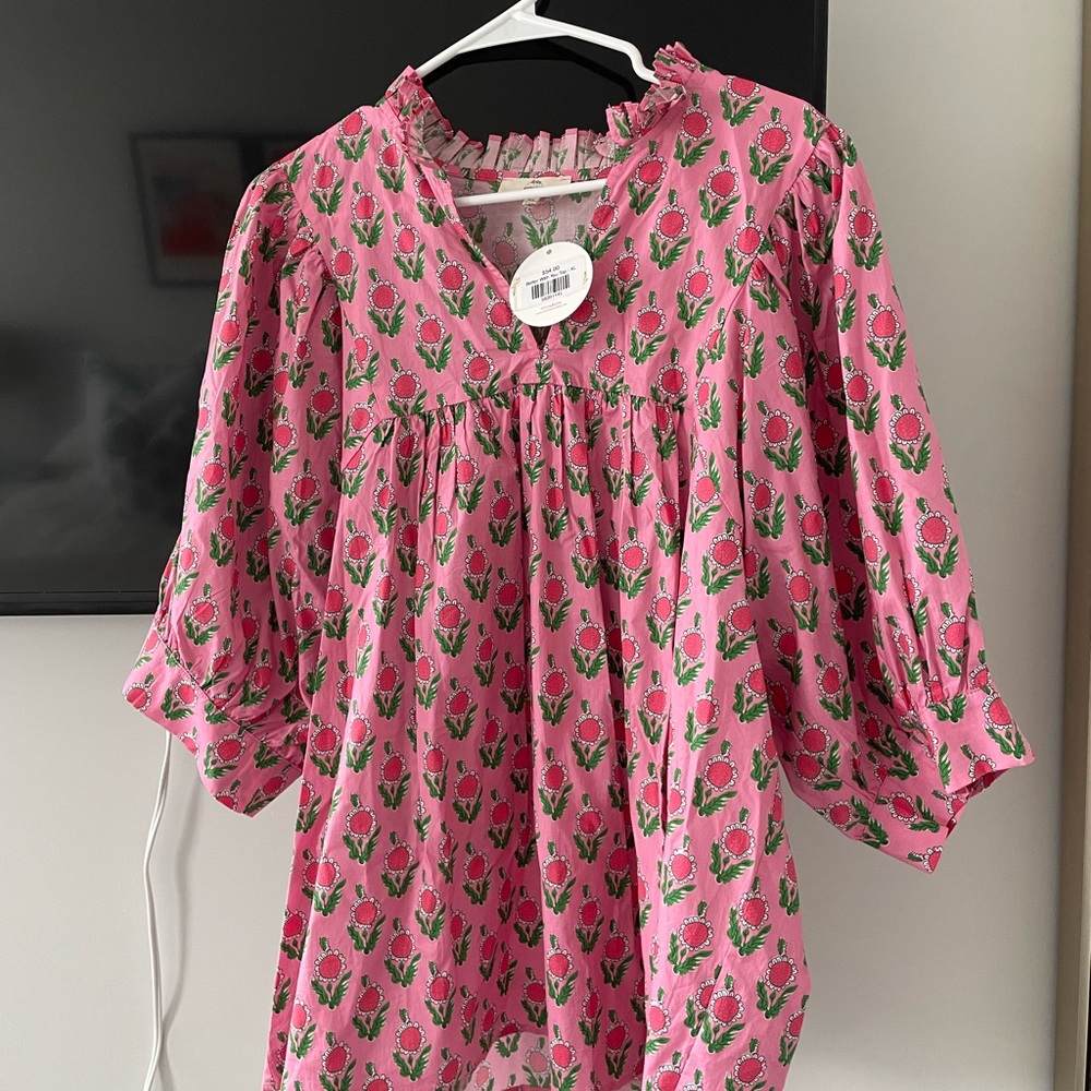 Pink Floral Boutique Blouse